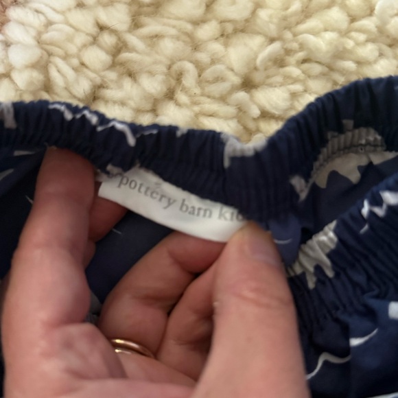 Pottery Barn Kids Shark Print Blue Hat and Diaper Cover Set - Picture 3 of 4